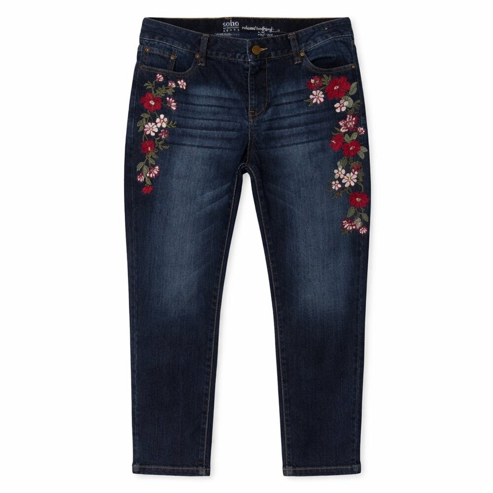 NY&Co SOHO Boyfriend Skinny Floral Jeans Size 10